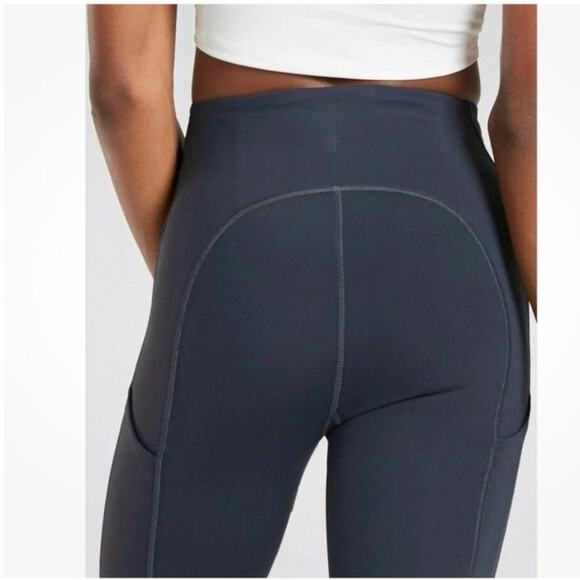 Athleta Leggings Ultimate Stash Pocket Capri Navy Blue Athletic Size LP - Picture 9 of 12